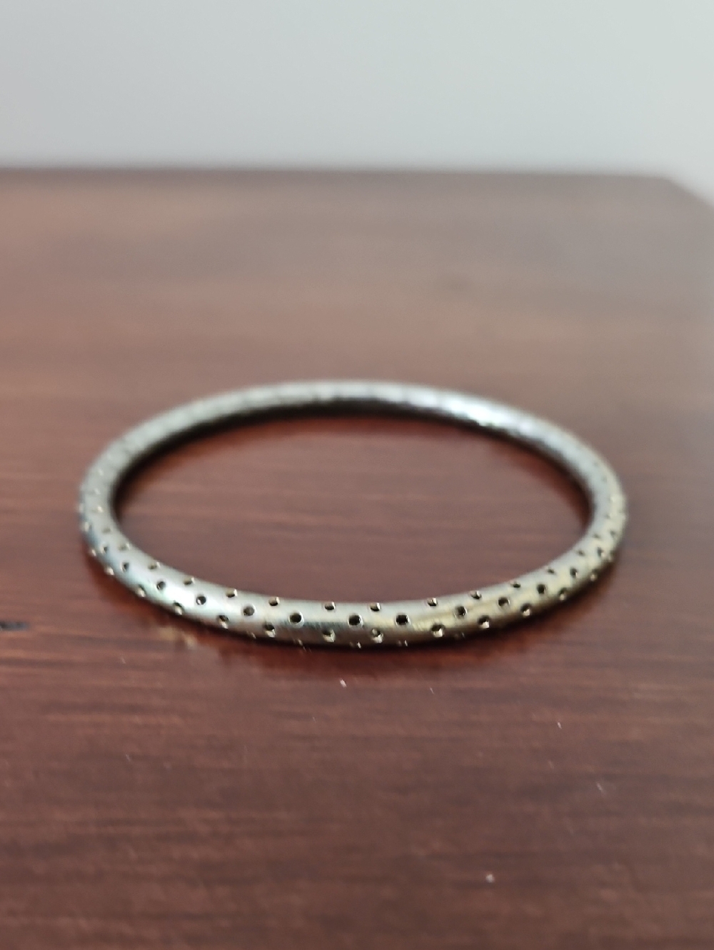Silver-Tone Punched Hole Bangle Bracelet